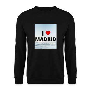 I LOVE MADRID - Unisex Sweatshirt - black - Front - Alina (178cm) & Michal (187cm)