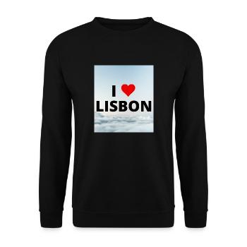 I LOVE LISBON - Unisex Sweatshirt - black - Front - Alina (178cm) & Michal (187cm)