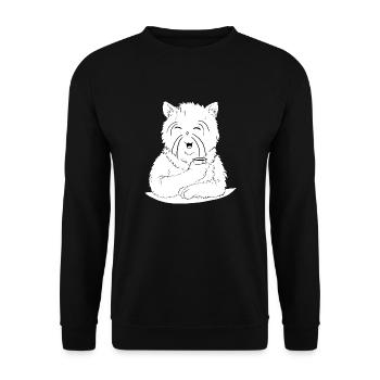 Stay Hydrated (Lustiges Katzen-Design) - Unisex Pullover - Schwarz - Vorne - Alina (178cm) & Michal (187cm)