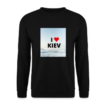 I LOVE KIEV - Unisex Sweatshirt - black - Front - Alina (178cm) & Michal (187cm)