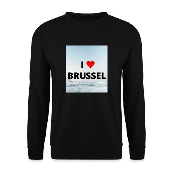 I LOVE BRUSSEL - Unisex Sweatshirt - black - Front - Alina (178cm) & Michal (187cm)