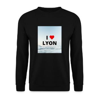 I LOVE LYON - Unisex Sweatshirt - black - Front - Alina (178cm) & Michal (187cm)