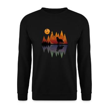 Mountain Australian Shepherd - Unisex Sweatshirt - black - Front - Alina (178cm) & Michal (187cm)