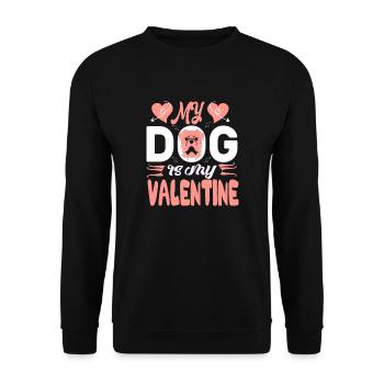 Mon chien est mon Valentin - Sweat-shirt Unisexe - noir - Devant - Alina (178cm) & Michal (187cm)