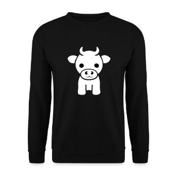 Kuh süß Tier Bauernhof Tiere lustig Kühe neu 9 - Unisex Pullover - Schwarz - Vorne - Alina (178cm) & Michal (187cm)