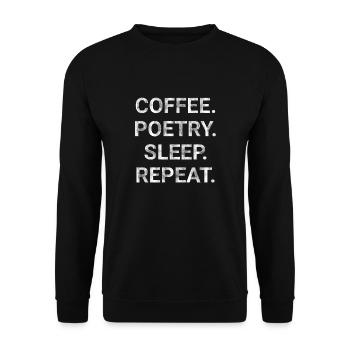Coffee Poetry Sleep Repeat - Unisex Sweatshirt - black - Front - Alina (178cm) & Michal (187cm)