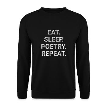 Eat Sleep Poetry Repeat - Unisex Sweatshirt - black - Front - Alina (178cm) & Michal (187cm)