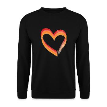 Herz der Farbe - Unisex Pullover - Schwarz - Vorne - Alina (178cm) & Michal (187cm)