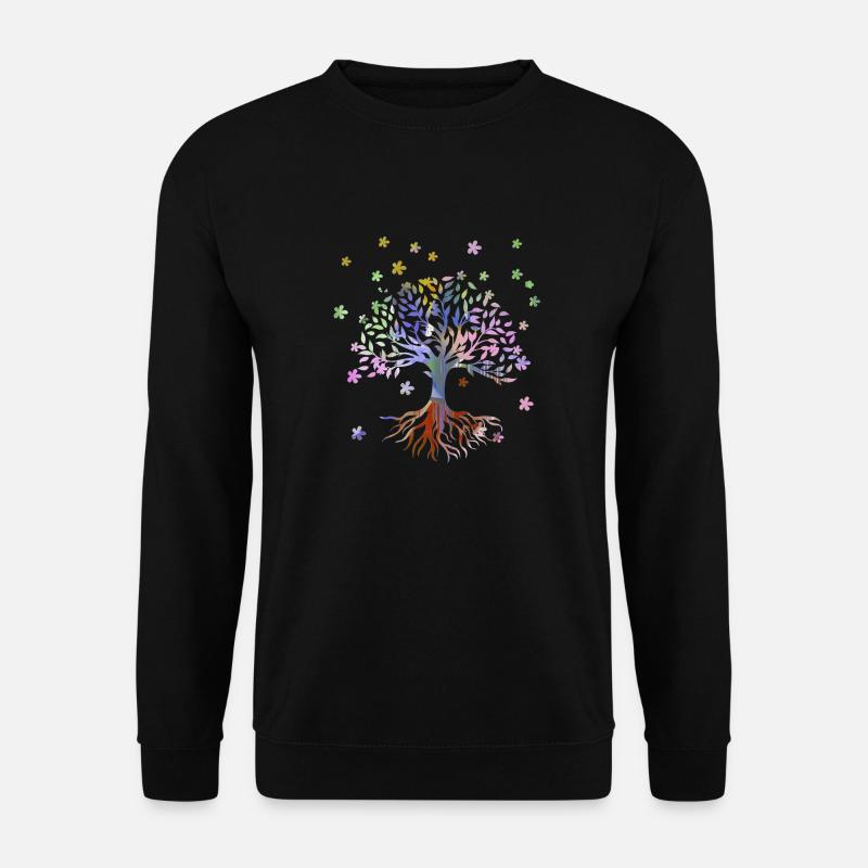 Arbre de Vie,Arbre de Vie,fleurs,coloré,graffiti - Sweat-shirt Unisexe - noir