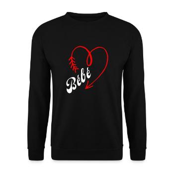 bébé cœur - Sweat-shirt Unisexe - noir - Devant - Alina (178cm) & Michal (187cm)