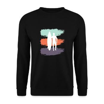 Skateboard SUP Surfing - Unisex Sweatshirt - black - Front - Alina (178cm) & Michal (187cm)