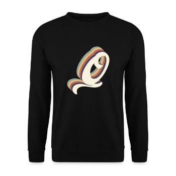 Buchstabe Q - Unisex Pullover - Schwarz - Vorne - Alina (178cm) & Michal (187cm)
