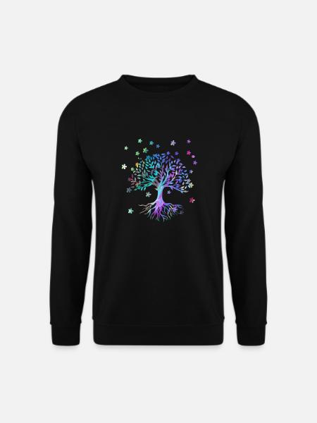 Baum des Lebens ,Lebensbaum,blumen,bunt,graffiti - Unisex Pullover - Schwarz