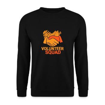 Volunteer Squad Freiwillige Feuerwehr Helfer - Unisex Pullover - Schwarz - Vorne - Alina (178cm) & Michal (187cm)