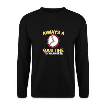 Volunteers Freiwillige Feuerwehr Helfer Retter - Unisex Pullover - Schwarz - Vorne - Alina (178cm) & Michal (187cm)