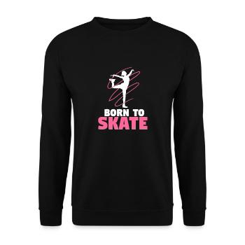 Eiskunstläuferin Eiskunstlaufen Schlittschuh - Unisex Pullover - Schwarz - Vorne - Alina (178cm) & Michal (187cm)