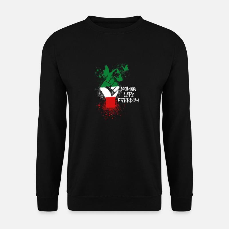woman life freedom, schmetterlinge,iran,flagge - Unisex Pullover - Schwarz