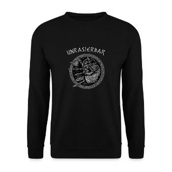 Bartträger Bart Wikinger Lustig Spruch Unrasierbar - Unisex Pullover - Schwarz - Vorne - Alina (178cm) & Michal (187cm)