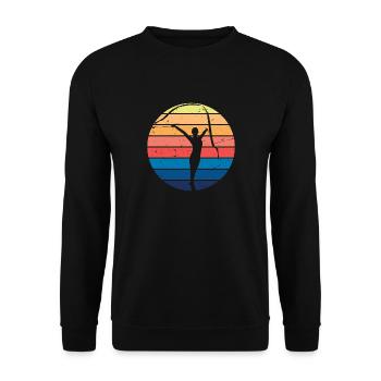 Rhythmische Gymnastik Vintage Tänzerin Turnen - Unisex Pullover - Schwarz - Vorne - Alina (178cm) & Michal (187cm)