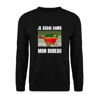 je serai dans mon bureau - Sweat-shirt Unisexe - noir - Devant - Alina (178cm) & Michal (187cm)