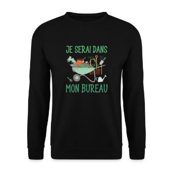 je serai dans mon bureau - Sweat-shirt Unisexe - noir - Devant - Alina (178cm) & Michal (187cm)