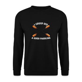 Kajak Kayaking Paddeln Kanu Wassersport Wildwasser - Unisex Pullover - Schwarz - Vorne - Alina (178cm) & Michal (187cm)