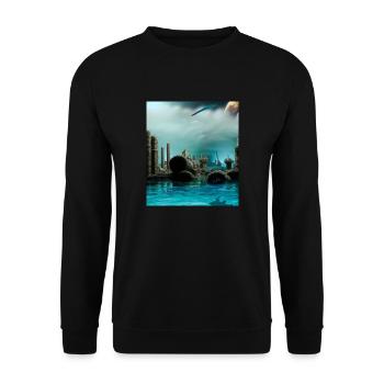 Water ruin - Unisex Sweatshirt - black - Front - Alina (178cm) & Michal (187cm)