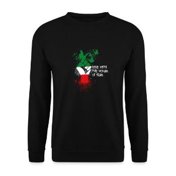 iran,flag,Rise with the woman of iran,freedom - Unisex Sweatshirt - black - Front - Alina (178cm) & Michal (187cm)