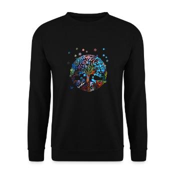 Arbre de Vie, Yggdrasil, Vikings, Midgard, Thor - Sweat-shirt Unisexe - noir - Devant - Alina (178cm) & Michal (187cm)