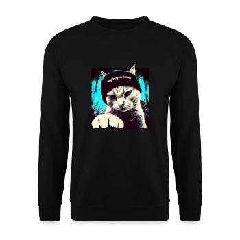 Ronronnement Hip Hop 03 I Cool Cat Cadeau Homme Rap - Sweat-shirt Unisexe - noir - Devant - Alina (178cm) & Michal (187cm)