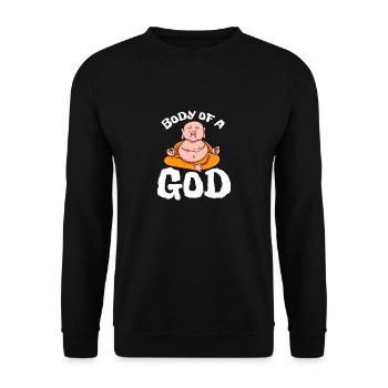 Buddha Yoga Hinduismus Meditation Weisheit Spirit - Unisex Pullover - Schwarz - Vorne - Alina (178cm) & Michal (187cm)