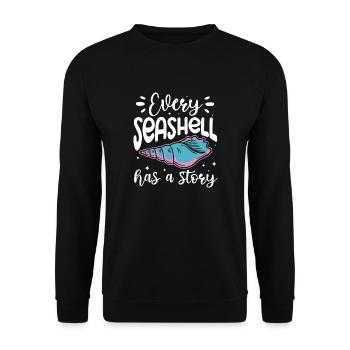 Every Seashell Has A Story - Funny Seashell - Unisex Sweatshirt - black - Front - Alina (178cm) & Michal (187cm)