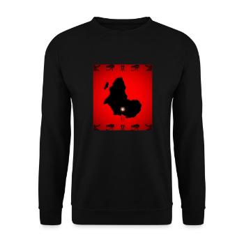 Africa maat oeil osiris rouge et noir - Sweat-shirt Unisexe - noir - Devant - Alina (178cm) & Michal (187cm)