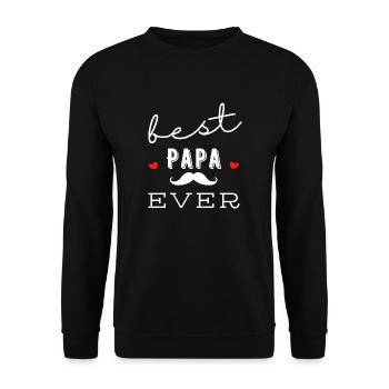 Best Papa Ever - Cadeau Idéal pour les Papas - Sweat-shirt Unisexe - noir - Devant - Alina (178cm) & Michal (187cm)