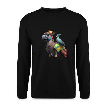 Parrot with buddy gift - Unisex Sweatshirt - black - Front - Alina (178cm) & Michal (187cm)