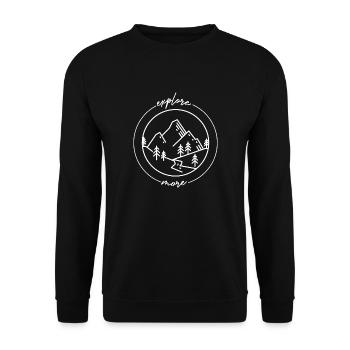 Berge Kletterer Natur Abenteuer - Unisex Pullover - Schwarz - Vorne - Alina (178cm) & Michal (187cm)