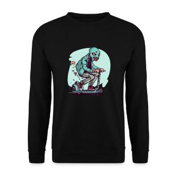 The monster on the scooter - Unisex Sweatshirt - black - Front - Alina (178cm) & Michal (187cm)