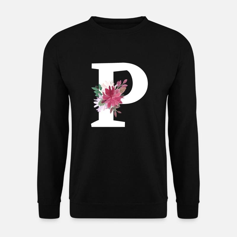 Letter p floral - Unisex Sweatshirt - black