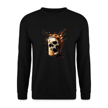 Explosion de bière Skull - Sweat-shirt Unisexe - noir - Devant - Alina (178cm) & Michal (187cm)