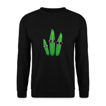 gurken trio,gurken,gurke,salatgurke,sonnenbrille - Unisex Pullover - Schwarz - Vorne - Alina (178cm) & Michal (187cm)