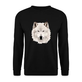 Fearless Eye Of The Wolf Face White Wolf Graphic - Unisex Sweatshirt - black - Front - Alina (178cm) & Michal (187cm)