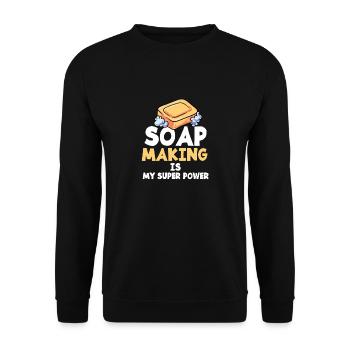 Seife Soap Hygiene Waschen Seifenherstellung - Unisex Pullover - Schwarz - Vorne - Alina (178cm) & Michal (187cm)