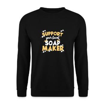 Seife Soap Hygiene Waschen Seifenherstellung - Unisex Pullover - Schwarz - Vorne - Alina (178cm) & Michal (187cm)
