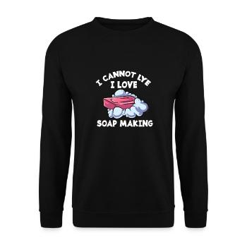 Seife Hygiene Waschen Seifenherstellung Putzen - Unisex Pullover - Schwarz - Vorne - Alina (178cm) & Michal (187cm)