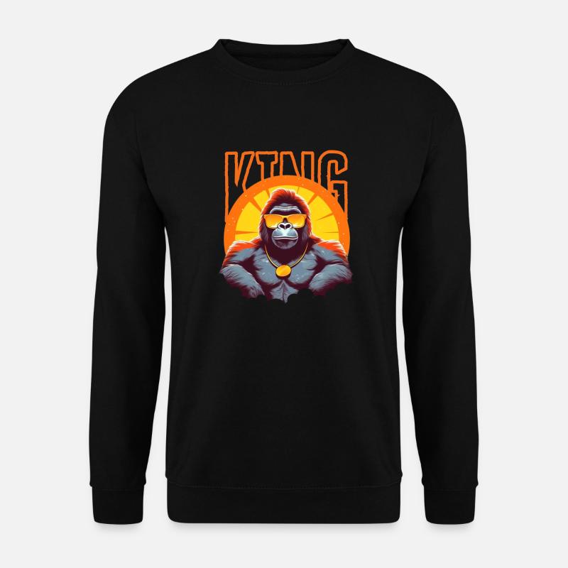 Gorilla King: Retro Powerhouse - Unisex Pullover - Schwarz