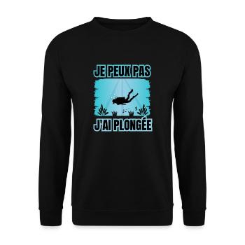 je peux pas j'ai plongée - Sweat-shirt Unisexe - noir - Devant - Alina (178cm) & Michal (187cm)