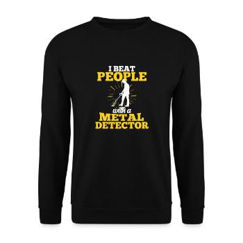 Schatzsuche Metalldetektor Geocaching Schatz - Unisex Pullover - Schwarz - Vorne - Alina (178cm) & Michal (187cm)