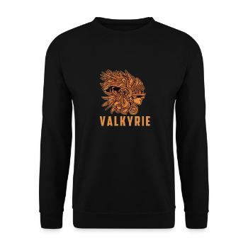 Walküre Wikinger Valkyrie Kriegerin - Unisex Pullover - Schwarz - Vorne - Alina (178cm) & Michal (187cm)