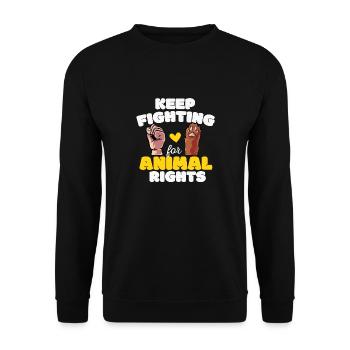 Tierrechte Tierschutz Vegan Vegetarier Tierfreund - Unisex Pullover - Schwarz - Vorne - Alina (178cm) & Michal (187cm)