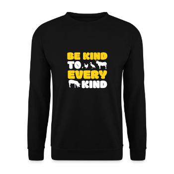 Be Kind To Every Kind Tierrechte Tierschutz Vegan - Unisex Pullover - Schwarz - Vorne - Alina (178cm) & Michal (187cm)